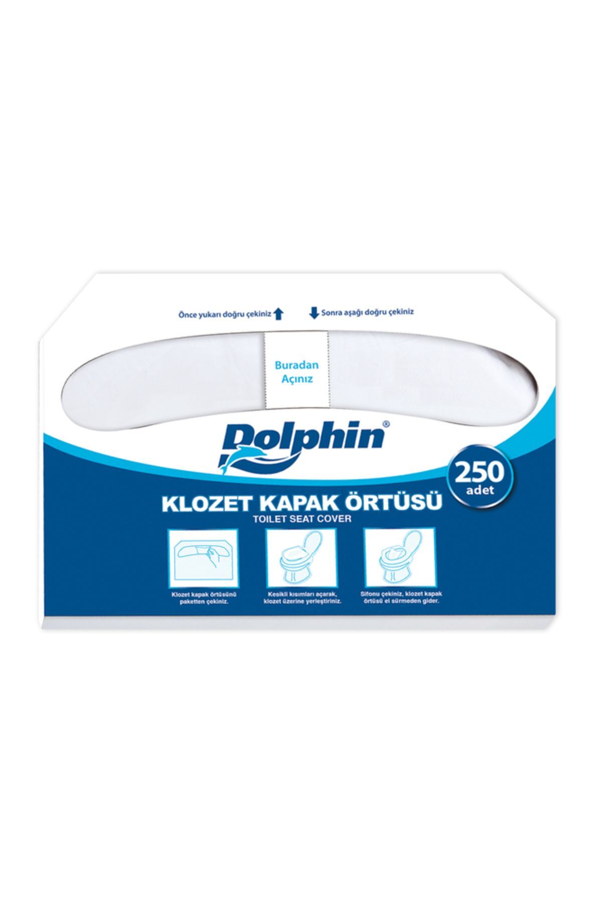 DOPLHİN Kağıt Klozet Kapak Örtüsü 250 Adet