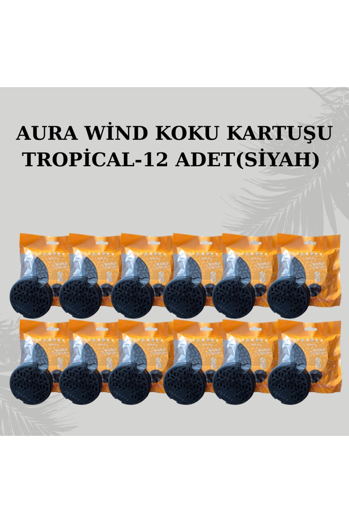 CARPEX AURA WİND KOKU KARTUŞU TROPİKAL 12 ADET (SİYAH)