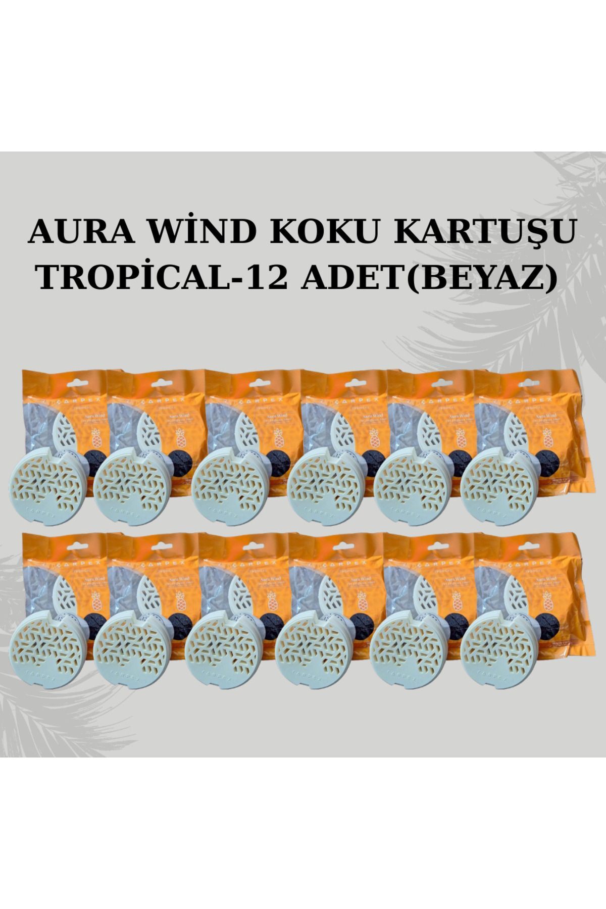 CARPEX AURA WİND KOKU KARTUŞU TROPİKAL 12 ADET (BEYAZ)