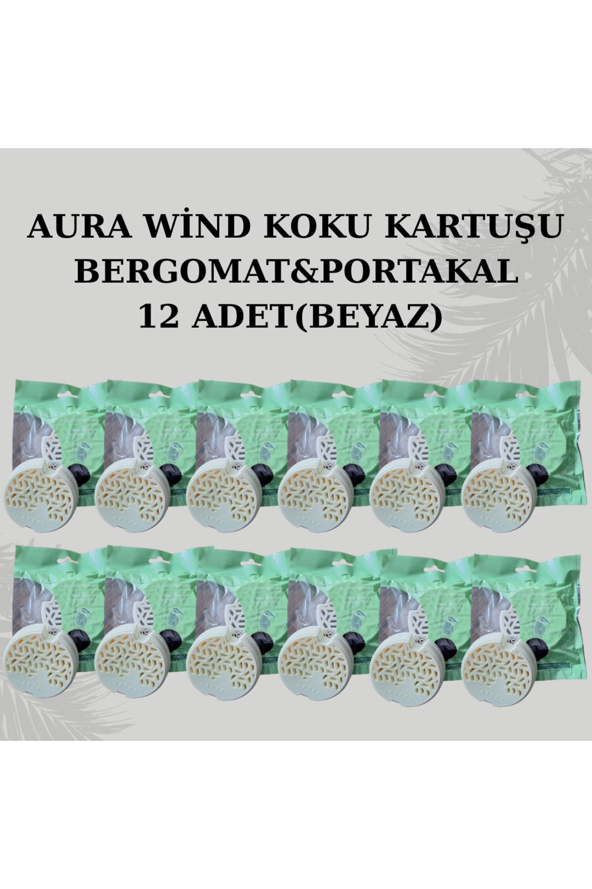 CARPEX AURA WİND KOKU KARTUŞU BERGAMOT&PORTAKAL 12 ADET (BEYAZ)