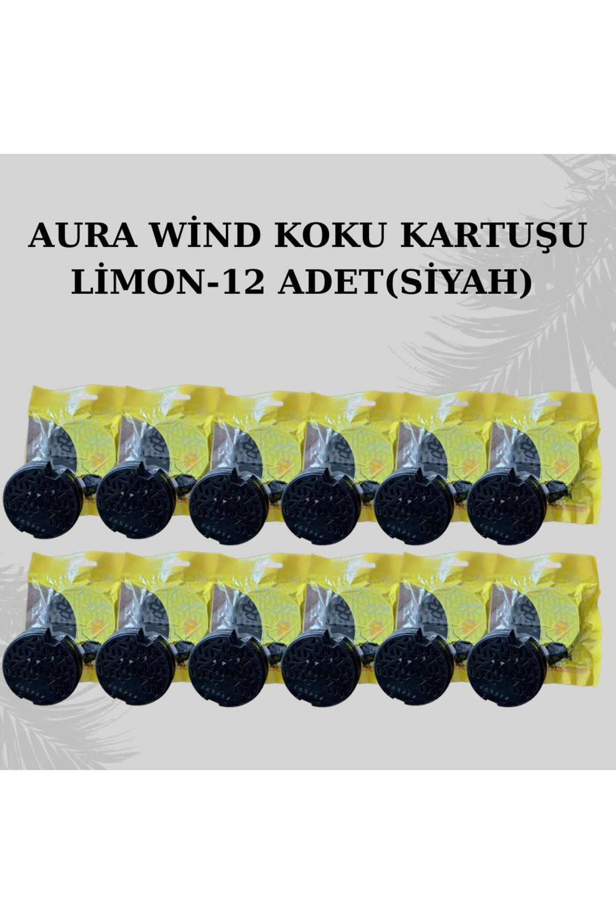 CARPEX AURA WİND KOKU KARTUŞU LİMON 12 ADET (SİYAH)