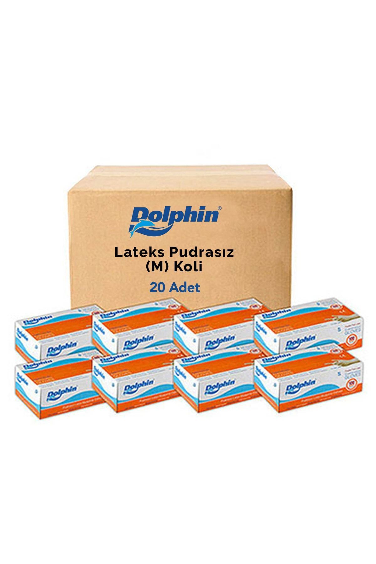 DOLPHİN Beyaz Lateks Eldiven Pudrasız (m) 20 Pk X 100 Adet (koli)