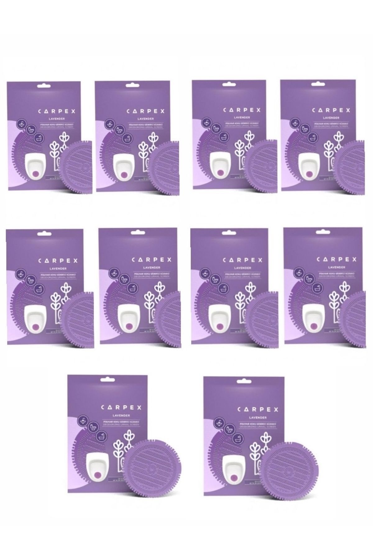 CARPEX Pisuvar koku giderici süzgeç lavanta kokulu 10 adet set