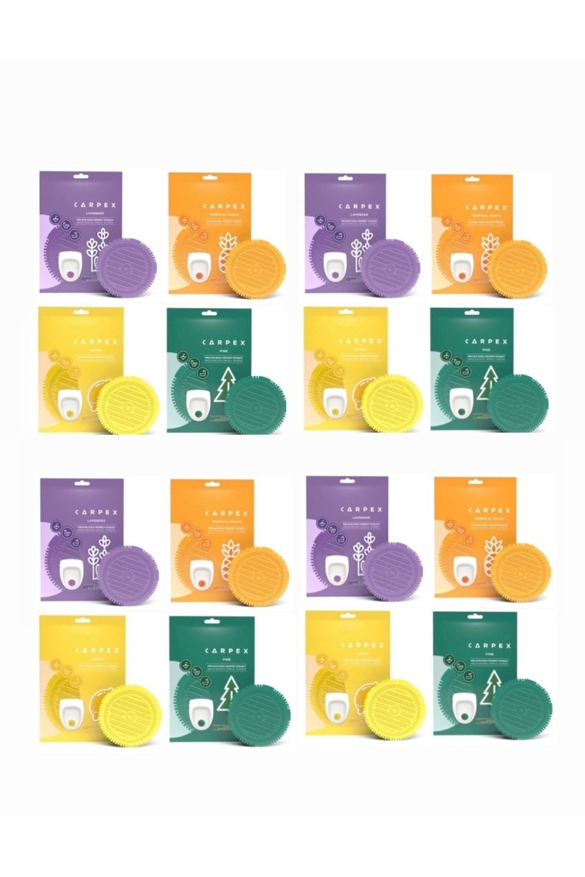 CARPEX Pisuvar koku giderici süzgeç karışık kokulu 16 adet (lavanta, tropikal, limon, çam)